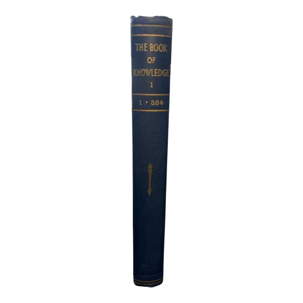 The Book of Knowledge Volume 1 Vintage Encyclopedia Grolier Society 1934 Blue HC